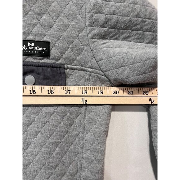 Simply Southern Collection Womens Quilted‎ Pullover Sweater Gray Medium - Picture 5 of 12